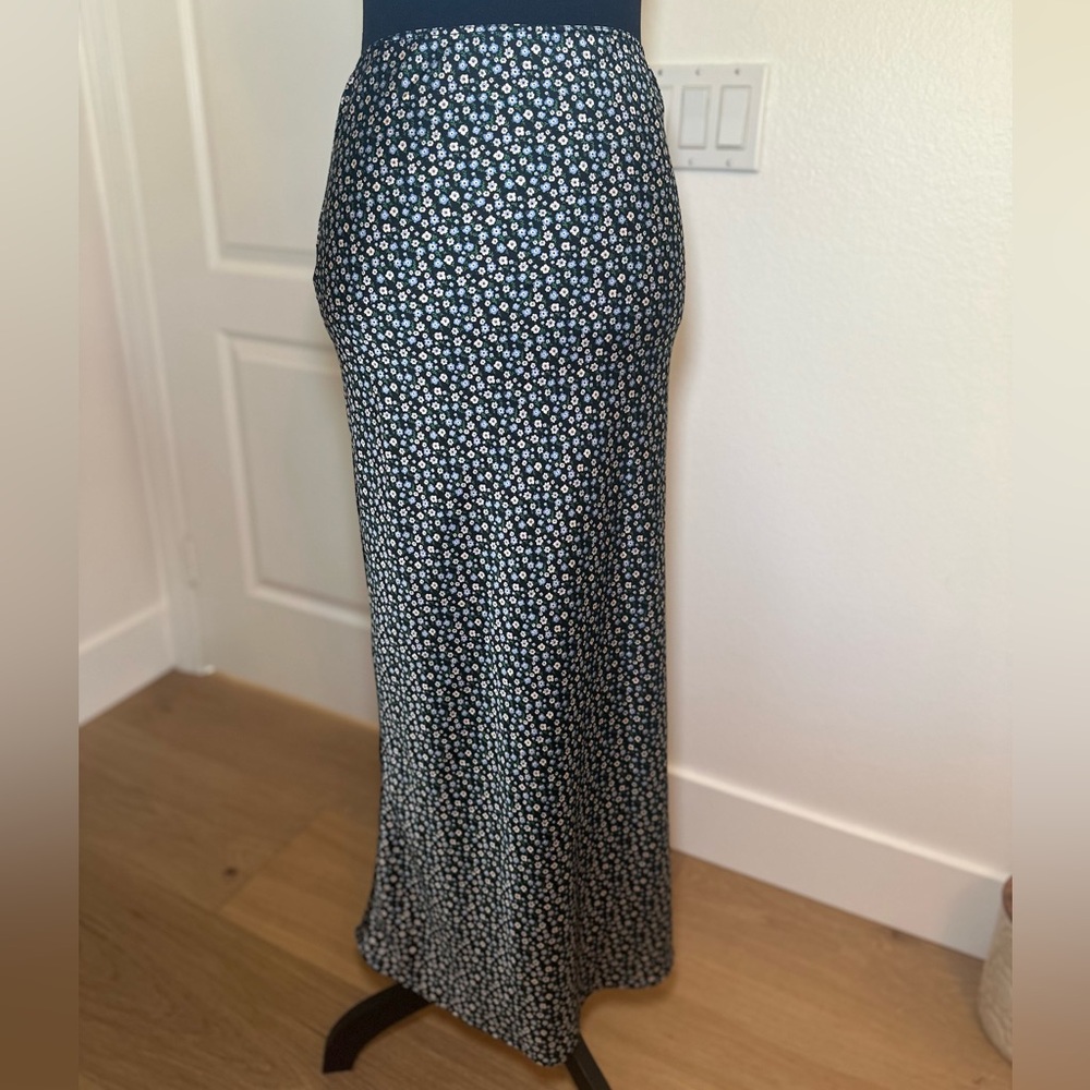 Topshop Floral Midi Skirt